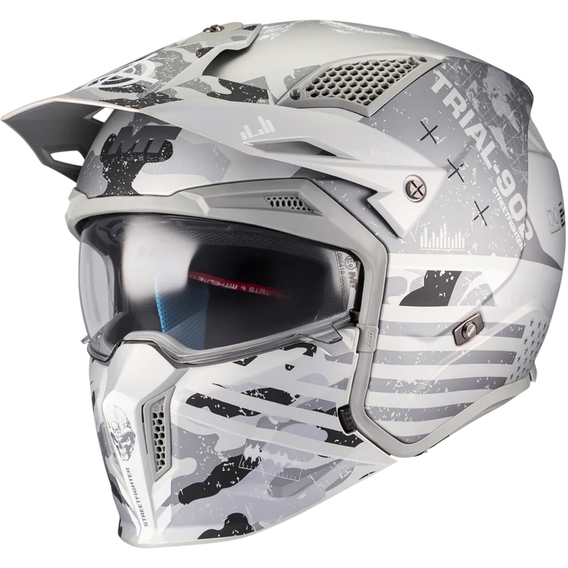 Moodulmootorratta kiiver MT Streetfighter SV S Belic A2 matt valge-hall