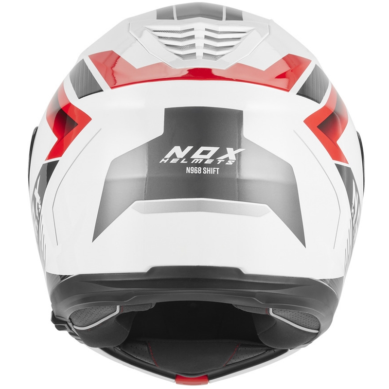 Ülesklapitav mootorrattakiiver NOX N968 Shift valge-punane
