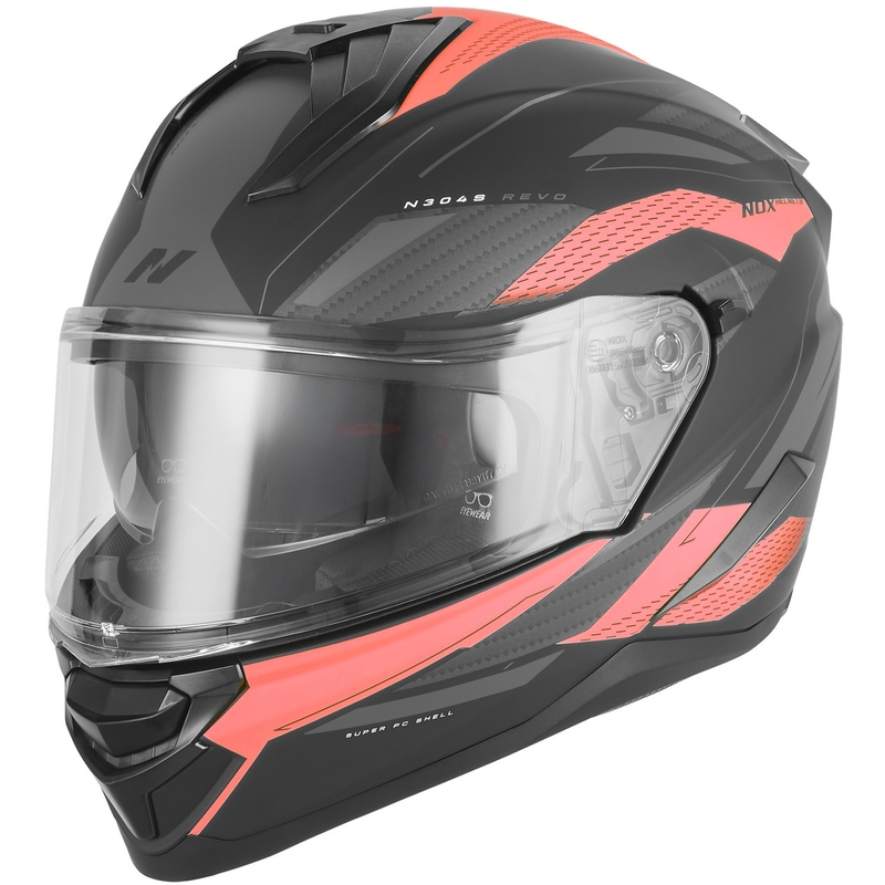 Täismaskiiver mootorrattale NOX N304-S REVO matt must-punane