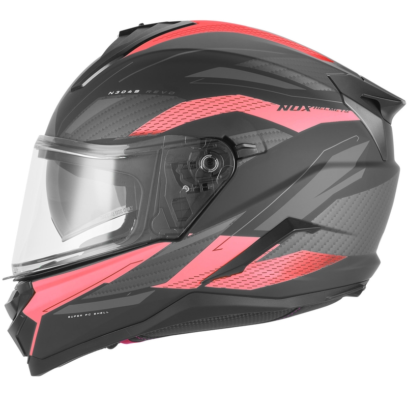 Täismaskiiver mootorrattale NOX N304-S REVO matt must-punane