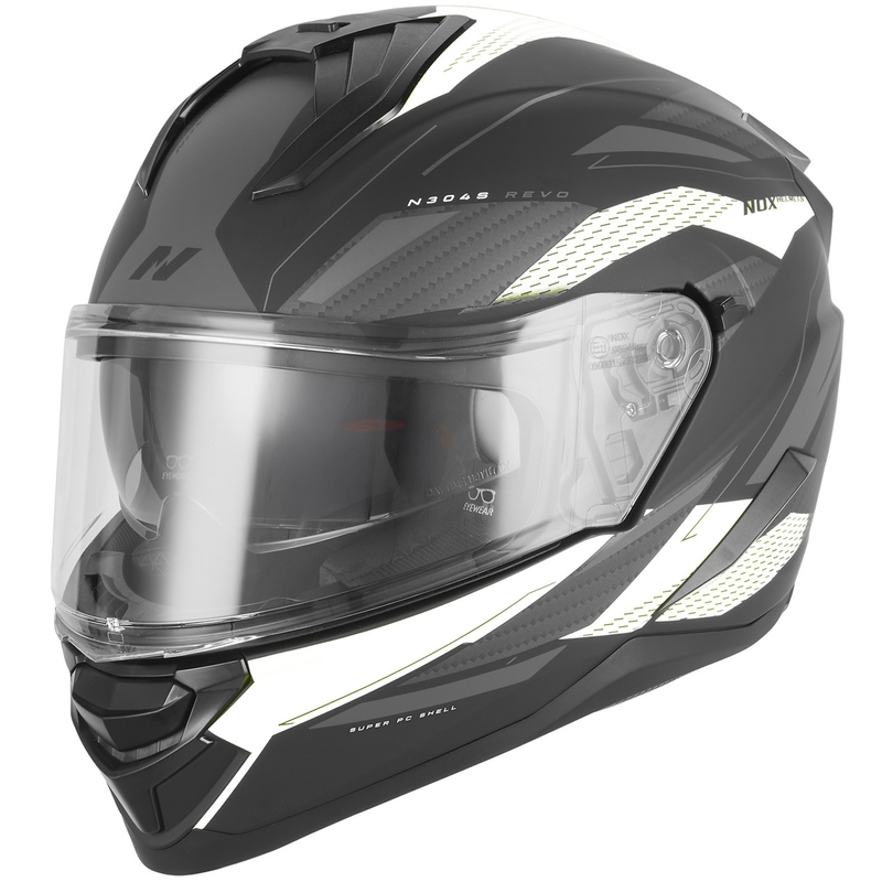 Täismaskiiver mootorrattale NOX N304-S REVO matt must-valge