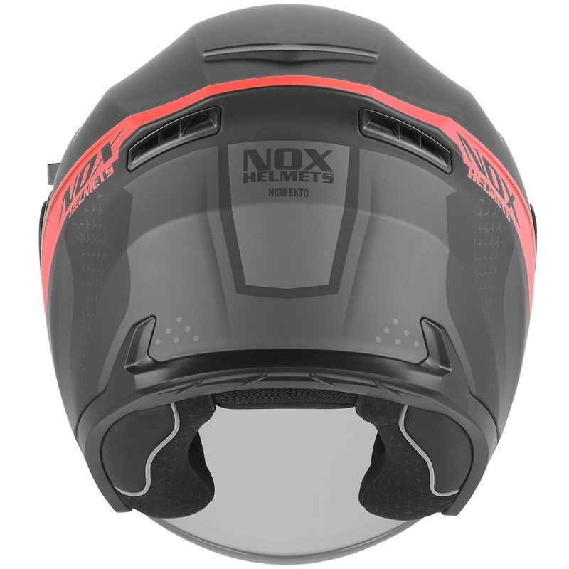 Avatud mootorrattakiiver NOX N130 EKTO matt must-punane