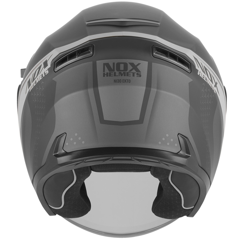 Avatud mootorrattakiiver NOX N130 EKTO matt must-hõbedane