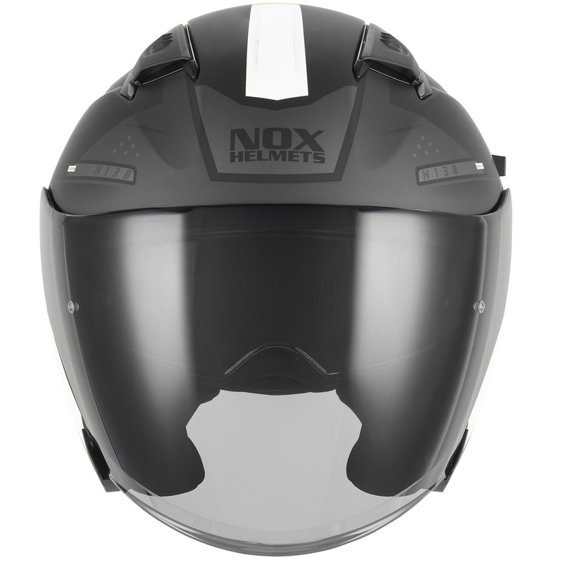 Avatud mootorrattakiiver NOX N130 EKTO matt must-valge