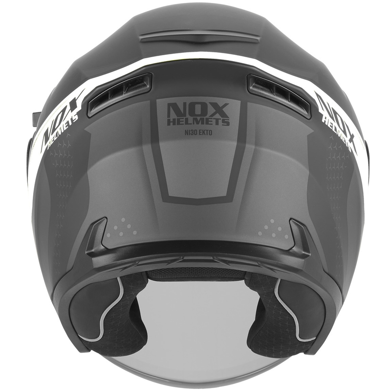 Avatud mootorrattakiiver NOX N130 EKTO matt must-valge