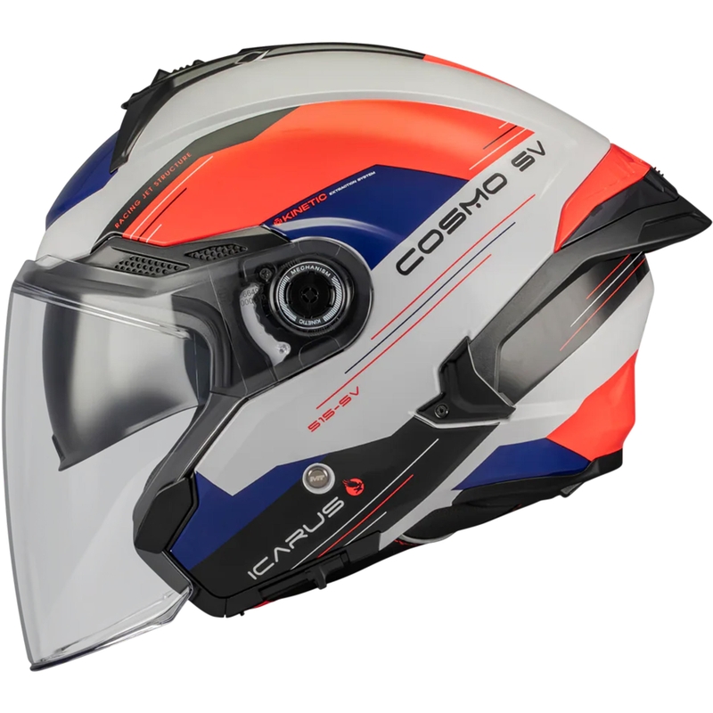 Avatud mootorrattakiiver MT Cosmo SV Icarus A5 sinine-valge-punane