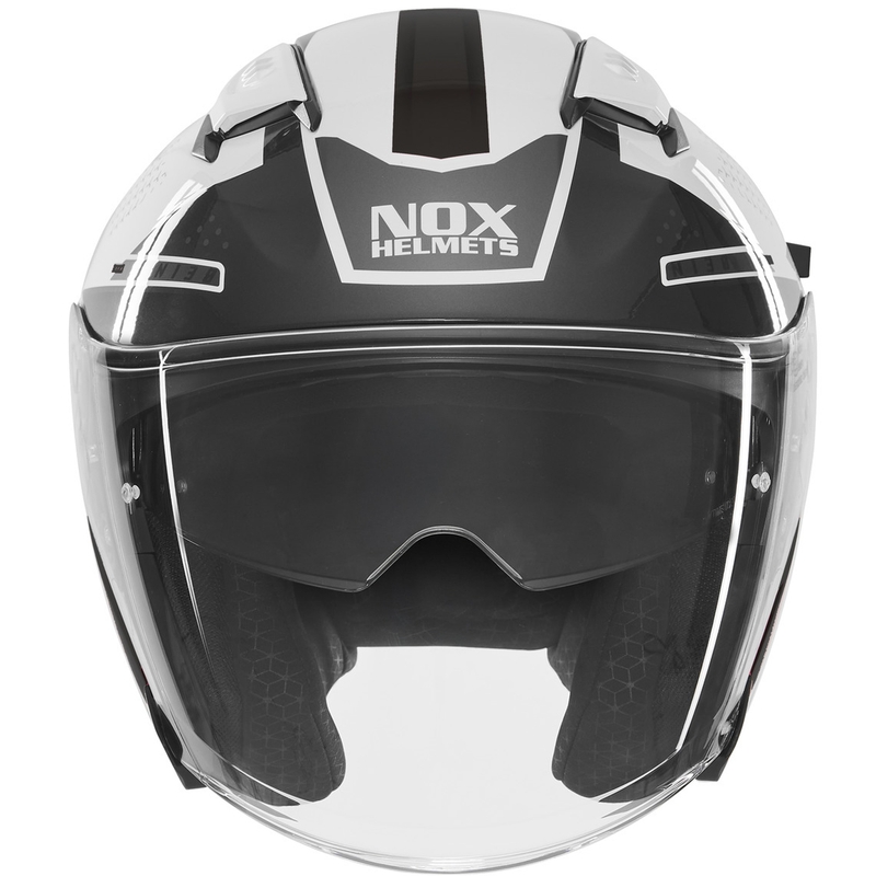 Avatud mootorrattakiiver NOX N130 EKTO valge-must