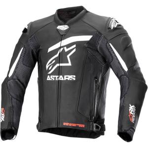 Alpinestars GP Plus R 4 Rideknit must-valge nahast mootorratta jakk