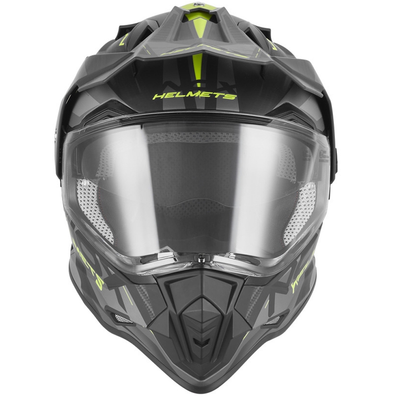 Enduro mootorratta kiiver NOX N312 Track matt must-fluorestseeriv kollane