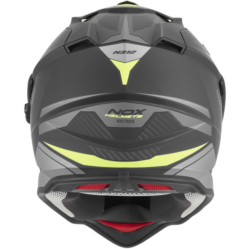Enduro mootorratta kiiver NOX N312 Track matt must-fluorestseeriv kollane
