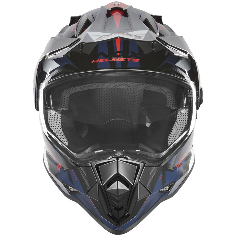 Enduro mootorratta kiiver NOX N312 Track sinine-punane