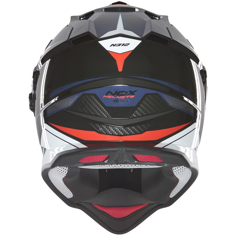 Enduro mootorratta kiiver NOX N312 Track sinine-punane