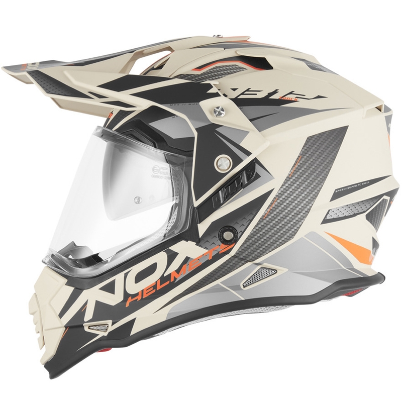 Enduro mootorrattakiiver NOX N312 Track matt liiva-oranž