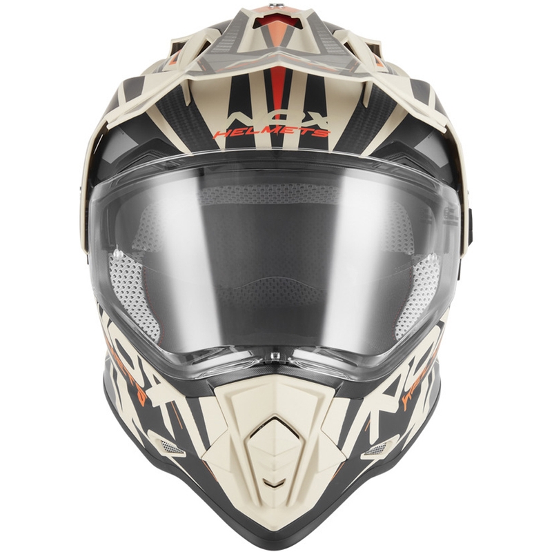 Enduro mootorrattakiiver NOX N312 Track matt liiva-oranž