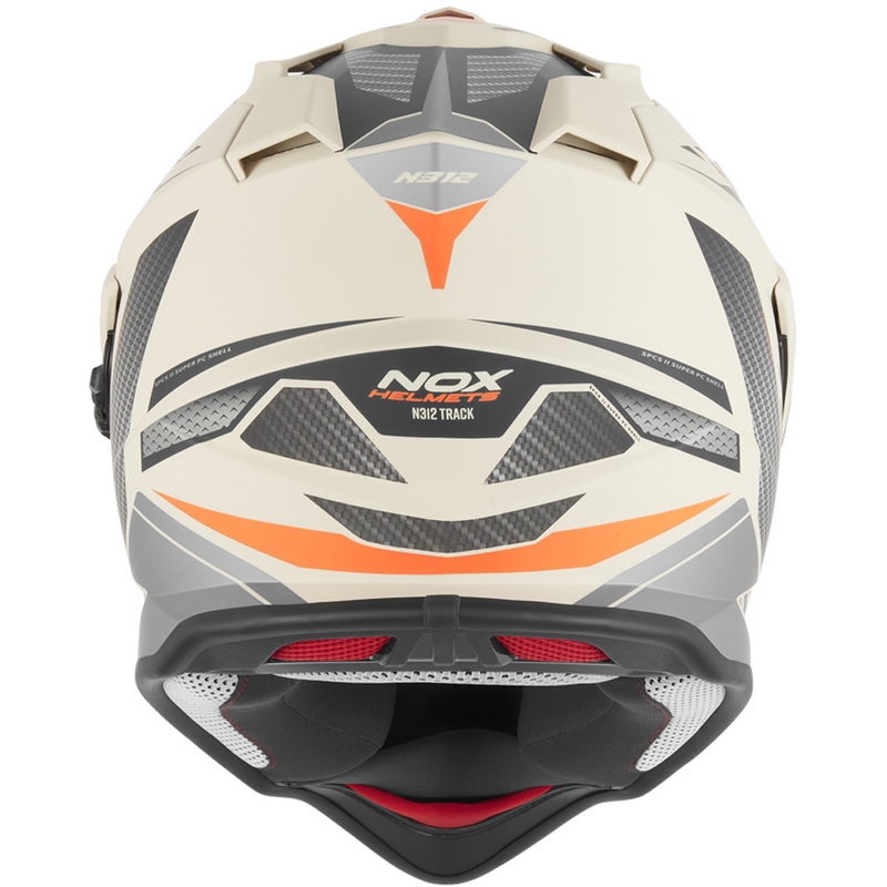Enduro mootorrattakiiver NOX N312 Track matt liiva-oranž
