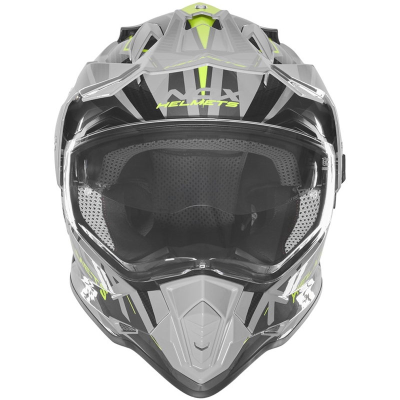 Enduro mootorratta kiiver NOX N312 Track hall-fluorestseeriv kollane