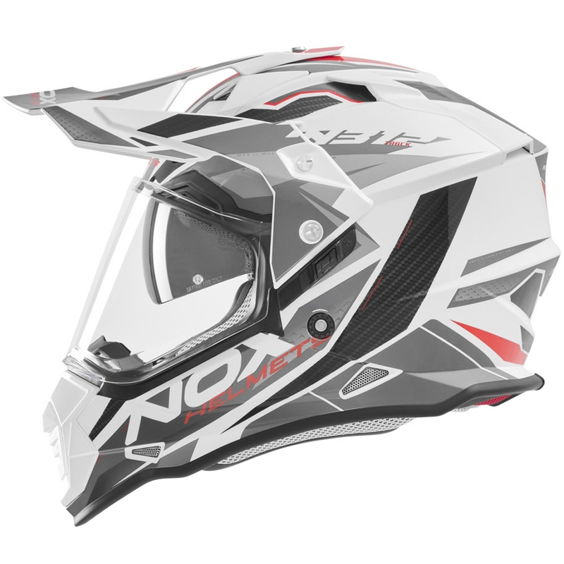Enduro mootorratta kiiver NOX N312 Track valge-punane