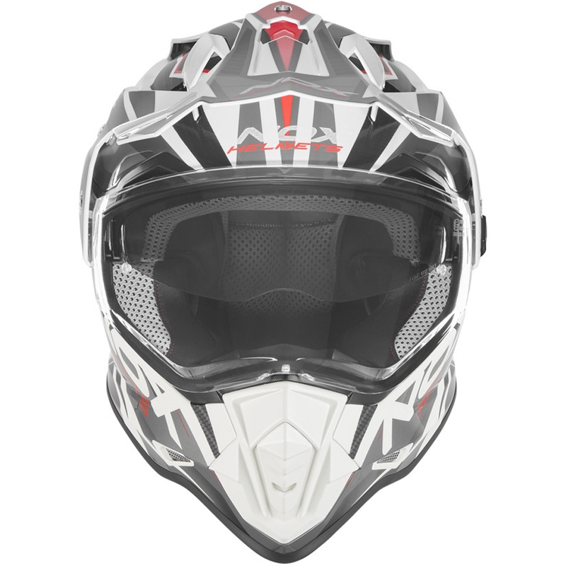 Enduro mootorratta kiiver NOX N312 Track valge-punane