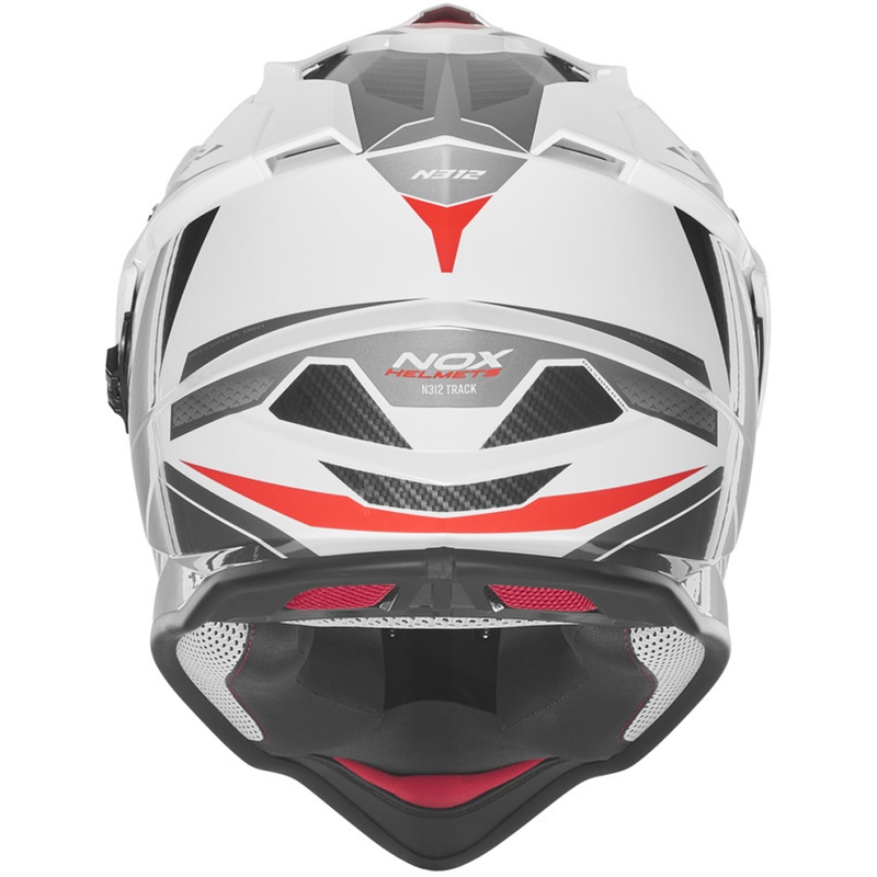 Enduro mootorratta kiiver NOX N312 Track valge-punane