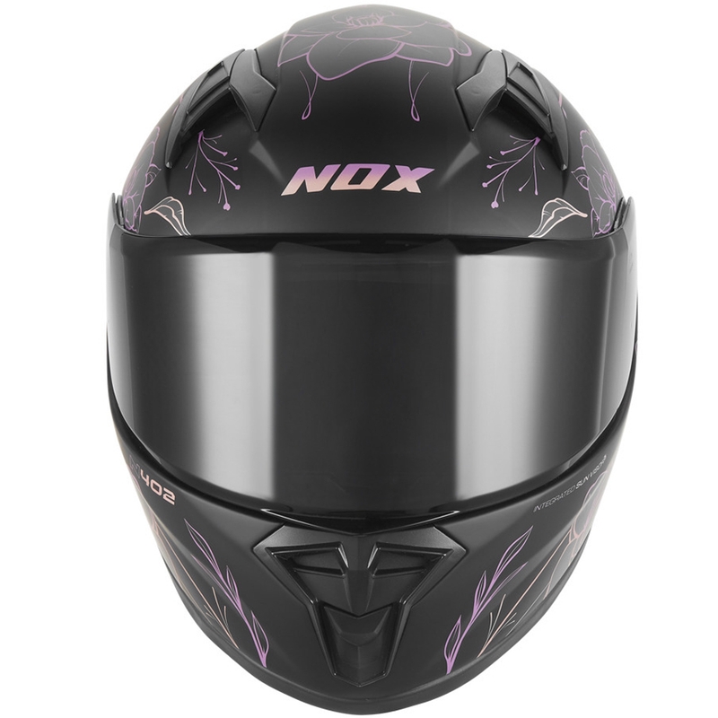 Laste täismaskiiver NOX N731 Spring matt must-roosa