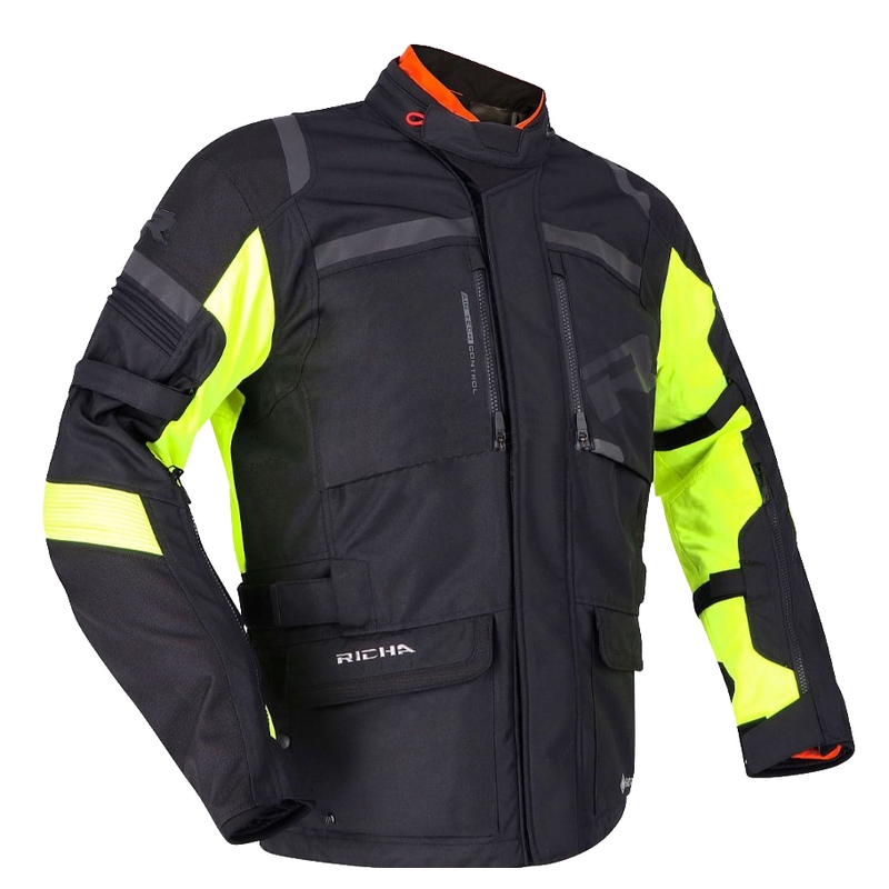 RICHA Brutus GTX mootorrattajope must-fluorestseeriv kollane soodusmüük - 2. kvaliteet allahindlus - II. kvaliteet