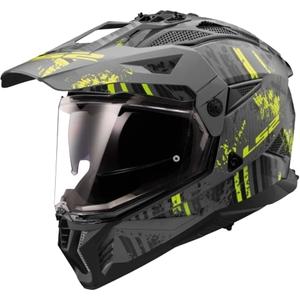 Enduro mootorratta kiiver LS2 MX702 PIONEER II CRAZY must-fluo kollane