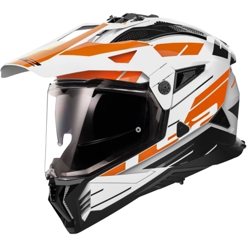 Enduro mootorratta kiiver LS2 MX702 PIONEER II NAMIB valge-oranž