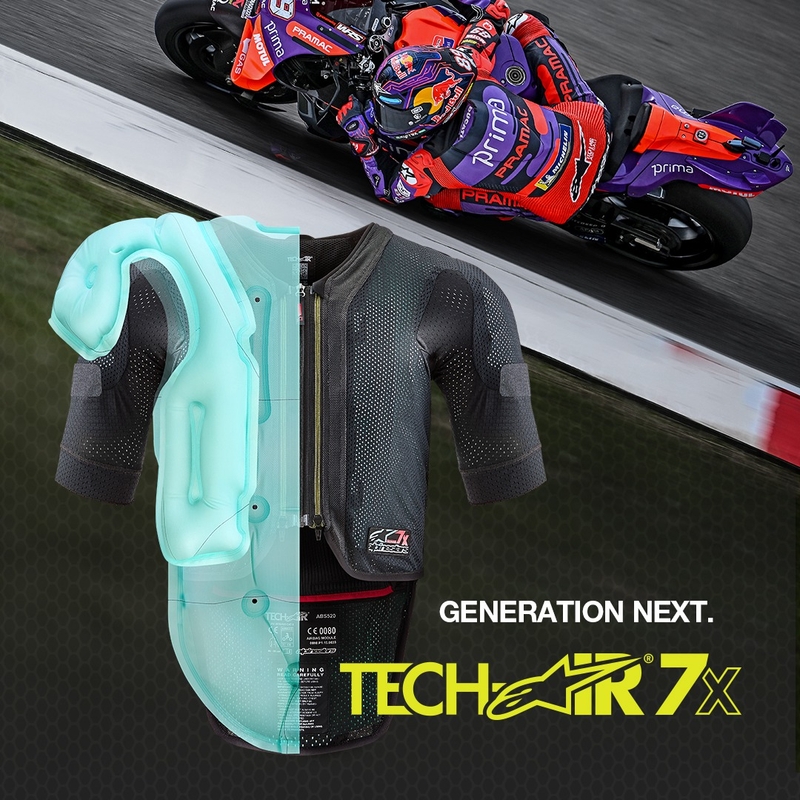 Alpinestars TECH-AIR®7X süsteemi turvapadjavest must-punane - II klass - II. kvaliteet