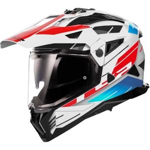 Enduro mootorratta kiiver LS2 MX702 PIONEER II NAMIB valge-sinine-punane kiiver