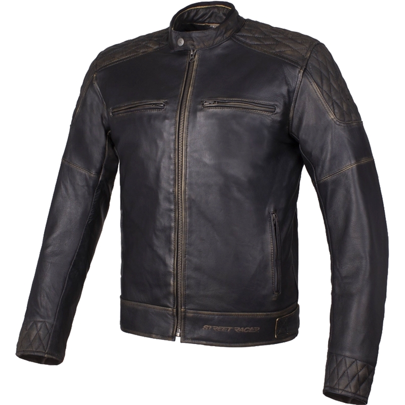 Street Racer Tribe Retro pruun mootorratta jakk