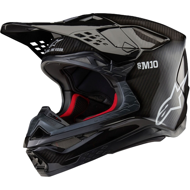 Alpinestars Supertech S-M10 Solid Gloss Carbon Motokross kiiver