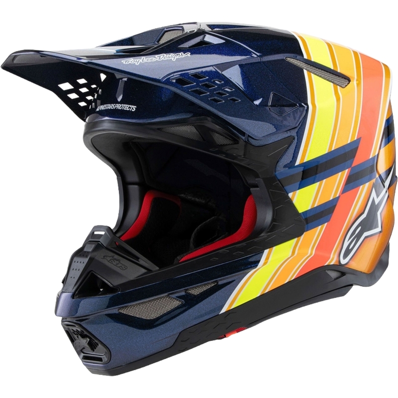 Alpinestars Supertech S-M10 motokrossikiiver TROY LEE DESIGNS pärlmuttersinine-fluooranž-kollane-punane