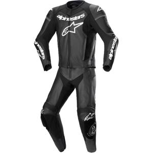 Alpinestars GP Force Lurv must-valge kaheosaline nahast ülikond