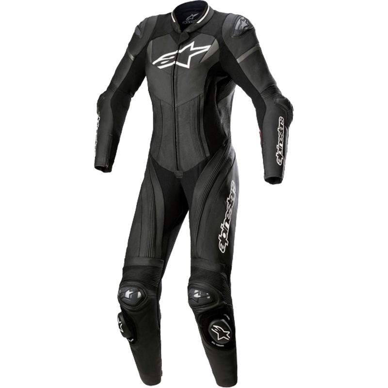 Alpinestars naiste ühetaoline nahast mootorrattahaalar Alpinestars STELLA GP PLUS 2 Black-White-Metallic Grey