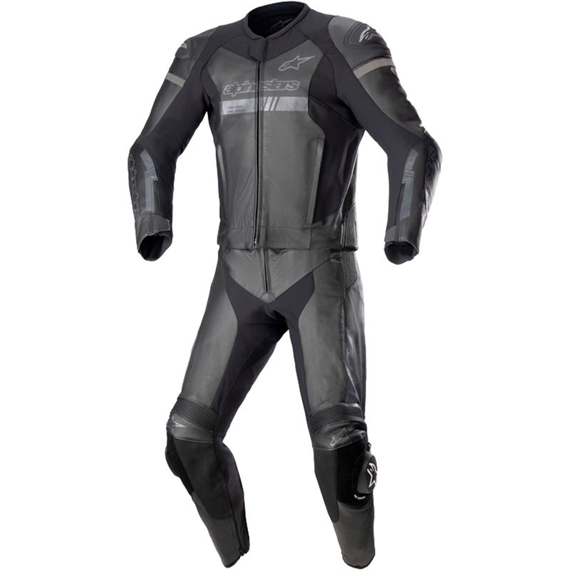 Alpinestars GP Force Chaser TECH-AIR 5 ühilduv must-must kaheosaline nahast mootorrattaülikond