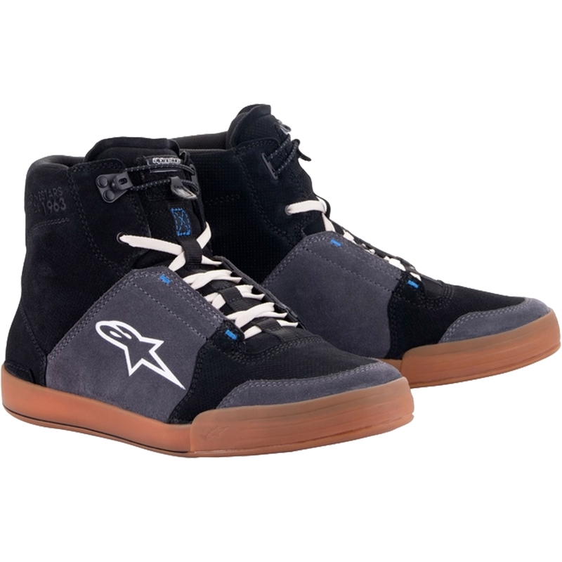 Alpinestars Chrome must-hall-pruun-sinine mootorratta saapad