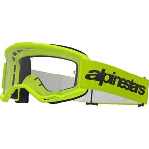 Alpinestars Vision 3 Wordmark fluokollased motokrossiprillid läbipaistva plexiga