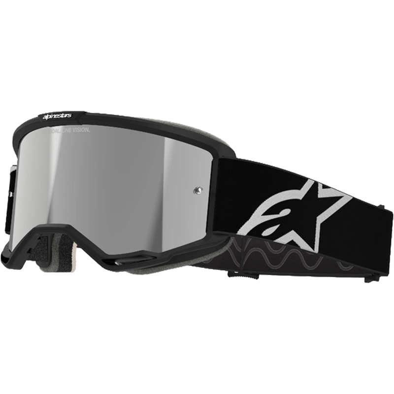 Alpinestars Vision 5 Corp motokrossiprillid mustad, hõbedaste peegelobjektiividega