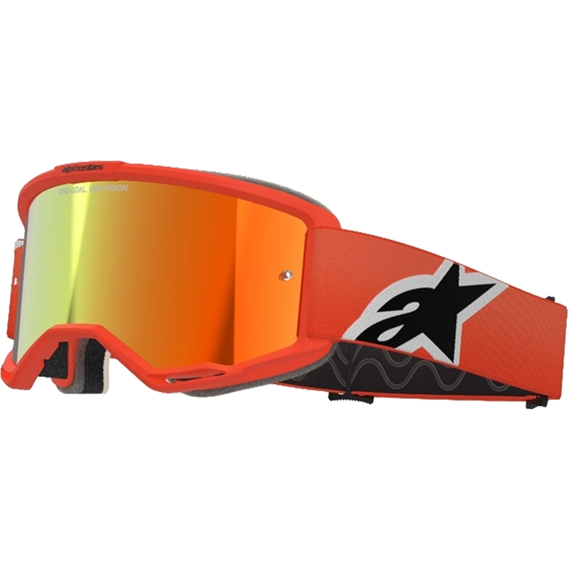 Alpinestars Vision 5 Corp motokrossiprillid oranžid punase peegliläätsega