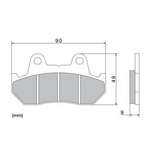 Piduriklotsid NISSIN poolmetallist segu 90x49x9 mm 2 tk