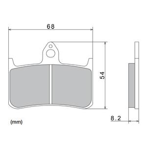 Piduriklotsid NISSIN poolmetallist segu 68x54x8,2 mm 2 tk