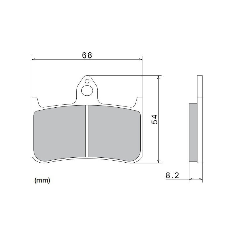 Piduriklotsid NISSIN poolmetallist segu 68x54x8,2 mm 2 tk