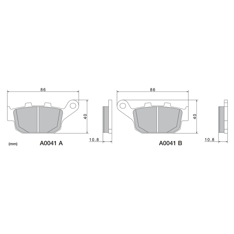 Piduriklotsid NISSIN poolmetallist segu 86x40x10,8 mm 2 tk