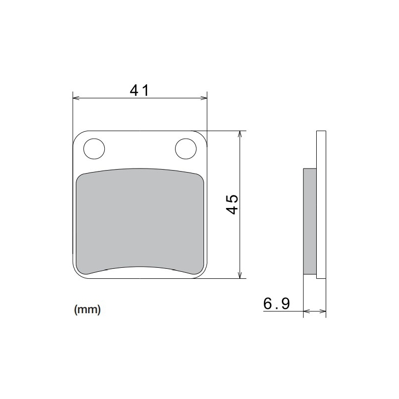 Piduriklotsid NISSIN poolmetallist segu 41x45x6,9 mm 2 tk