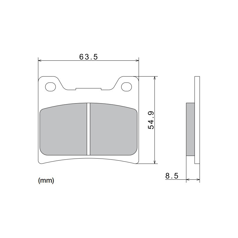 Piduriklotsid NISSIN poolmetallist segu 63,5x54,9x8,5 mm 2 tk