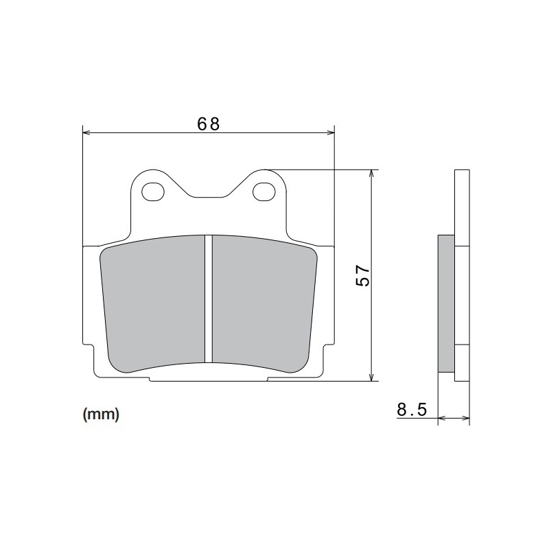 Piduriklotsid NISSIN poolmetallist segu 68x57x8,5 mm 2 tk