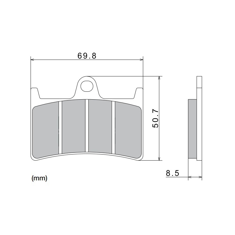 Piduriklotsid NISSIN poolmetallist segu 69,8x50,7x8,5 mm 2 tk