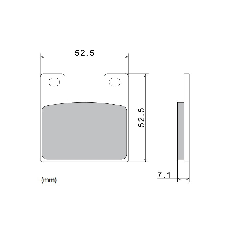 Piduriklotsid NISSIN poolmetallist segu 52,5x52,x7,1 mm 2 tk