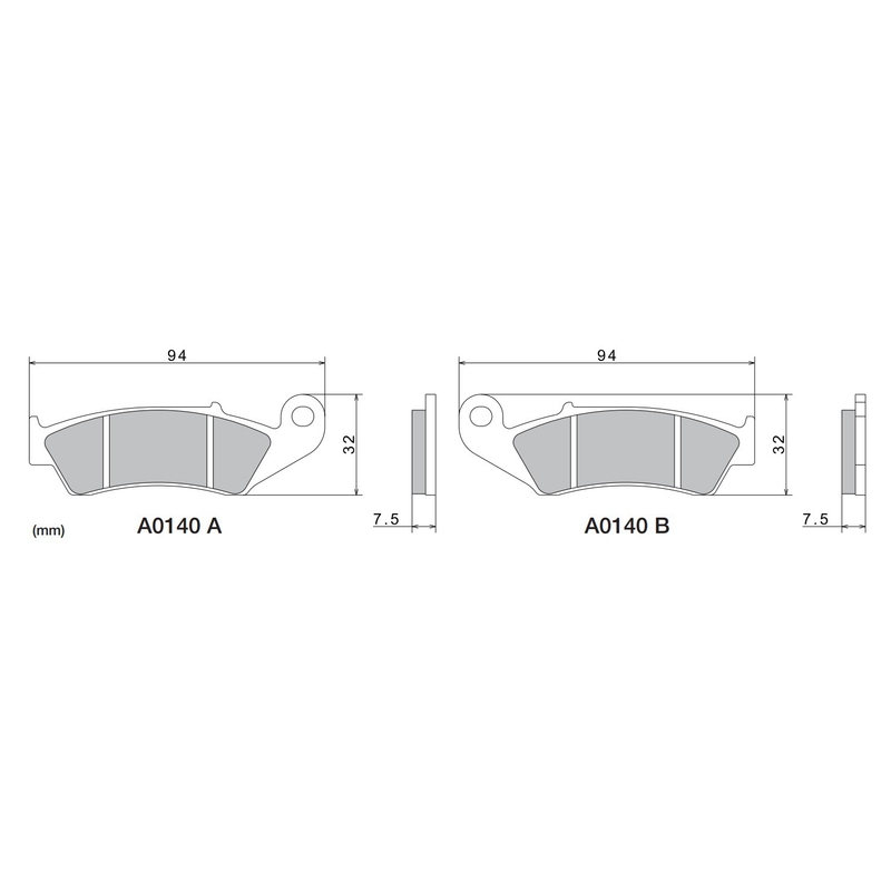 Piduriklotsid NISSIN poolmetallist segu 94x32x7,5 mm 2 tk