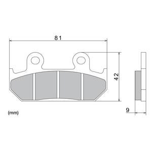 Piduriklotsid NISSIN poolmetallist segu 81x42x9 mm 2 tk
